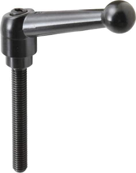 KIPP - M8 x 1.25, 18mm Hub Diam, Zinc Die Cast (Steel Components) Metric Threaded Stud Adjustable Clamping Lever - 60mm Stud Length, 73mm OAL, 45.5mm High - USA Tool & Supply