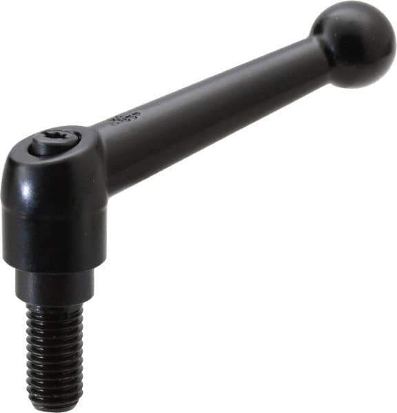 KIPP - M10 x 1.5, 18mm Hub Diam, Zinc Die Cast (Steel Components) Metric Threaded Stud Adjustable Clamping Lever - 20mm Stud Length, 73mm OAL, 45.5mm High - USA Tool & Supply