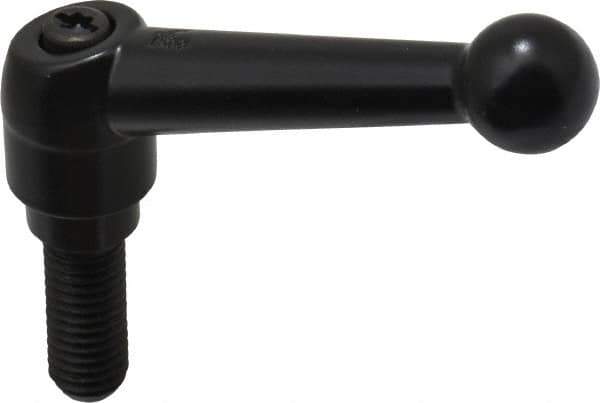KIPP - M10 x 1.5, 18mm Hub Diam, Zinc Die Cast (Steel Components) Metric Threaded Stud Adjustable Clamping Lever - 25mm Stud Length, 73mm OAL, 45.5mm High - USA Tool & Supply