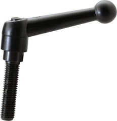 KIPP - M10 x 1.5, 18mm Hub Diam, Zinc Die Cast (Steel Components) Metric Threaded Stud Adjustable Clamping Lever - 40mm Stud Length, 73mm OAL, 45.5mm High - USA Tool & Supply