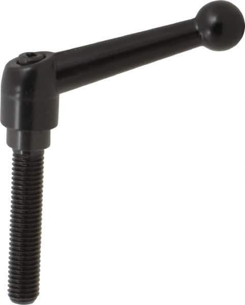 KIPP - M10 x 1.5, 18mm Hub Diam, Zinc Die Cast (Steel Components) Metric Threaded Stud Adjustable Clamping Lever - 50mm Stud Length, 73mm OAL, 45.5mm High - USA Tool & Supply