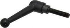 KIPP - 3/8-16, 0.83" Hub Diam, Zinc Die Cast (Steel Components) Threaded Stud Adjustable Clamping Lever - 1.57" Stud Length, 3.54" OAL, 2.26" High - USA Tool & Supply