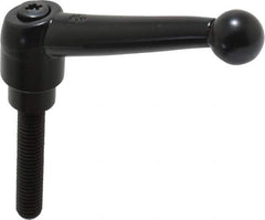 KIPP - 3/8-16, 0.83" Hub Diam, Zinc Die Cast (Steel Components) Threaded Stud Adjustable Clamping Lever - 1.97" Stud Length, 3.54" OAL, 2.26" High - USA Tool & Supply