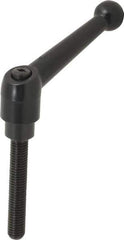 KIPP - M10 x 1.5, 21mm Hub Diam, Zinc Die Cast (Steel Components) Metric Threaded Stud Adjustable Clamping Lever - 60mm Stud Length, 90mm OAL, 57.5mm High - USA Tool & Supply
