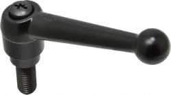 KIPP - 1/2-13, 0.98" Hub Diam, Zinc Die Cast (Steel Components) Threaded Stud Adjustable Clamping Lever - 1.18" Stud Length, 4-1/4" OAL, 2.64" High - USA Tool & Supply