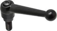 KIPP - 1/2-13, 0.98" Hub Diam, Zinc Die Cast (Steel Components) Threaded Stud Adjustable Clamping Lever - 1.18" Stud Length, 4-1/4" OAL, 2.64" High - USA Tool & Supply