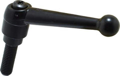 KIPP - 1/2-13, 0.98" Hub Diam, Zinc Die Cast (Steel Components) Threaded Stud Adjustable Clamping Lever - 1.57" Stud Length, 4-1/4" OAL, 2.64" High - USA Tool & Supply