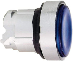 Schneider Electric - 22mm Mount Hole, Flush, Pushbutton Switch Only - Round, Blue Pushbutton, Nonilluminated, Momentary (MO) - USA Tool & Supply