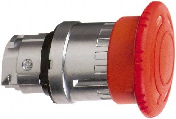 Schneider Electric - 22mm Mount Hole, Extended Mushroom Head, Pushbutton Switch Only - Round, Red Pushbutton, Maintained (MA), Momentary (MO) - USA Tool & Supply