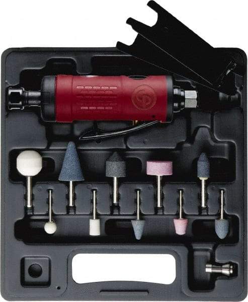 Chicago Pneumatic - 1/4 Inch Spindle, 23.1 CFM, Straight Die Grinder Kit - 90 psi Air Pressure - USA Tool & Supply