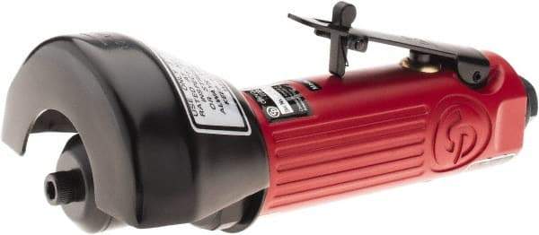 Chicago Pneumatic - 2-7/8" Wheel Diam, 22,000 RPM, Pneumatic Cutoff & Cutoff-Grinder Tool - Straight Handle, 1/4" Inlet - USA Tool & Supply