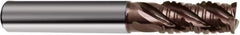 Guhring - 5/8" Diam, Coarse Pitch, 1-1/4" LOC, 4 Flute Solid Carbide Corner Chamfer Roughing End Mill - nano-Si Finish, 3-1/2" OAL, 5/8" Shank Diam, Single End, Centercutting, 38° Helix - USA Tool & Supply