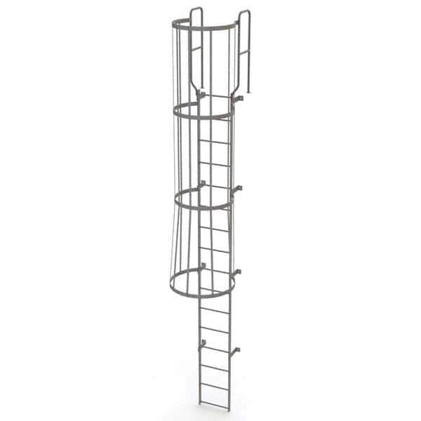 TRI-ARC - Rolling & Wall Mounted Ladders & Platforms Type: Fixed Ladder Style: Safety Cage - USA Tool & Supply