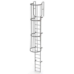 TRI-ARC - Rolling & Wall Mounted Ladders & Platforms Type: Fixed Ladder Style: Safety Cage - USA Tool & Supply