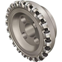Walter - 100mm Cut Diam, 32mm Arbor Hole, 6mm Max Depth of Cut, Indexable Chamfer & Angle Face Mill - 12 Inserts, XNHF 0906 . . Insert, Right Hand Cut, 12 Flutes, Series Xtra-tec - USA Tool & Supply