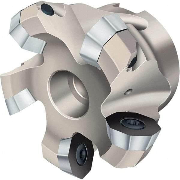 Walter - 125mm Cut Diam, 40mm Arbor Hole, 8mm Max Depth of Cut, Indexable Chamfer & Angle Face Mill - 10 Inserts, OD . . 0504 . . Insert, Right Hand Cut, 10 Flutes, Through Coolant, Series Xtra-tec - USA Tool & Supply