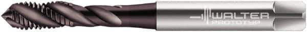 Walter-Prototyp - #2-56 UNC 3 Flute 2B Modified Bottoming Spiral Flute Tap - Powdered Metal, Hardlube Finish, 45mm OAL, Right Hand Flute, Right Hand Thread, Series EP2251302 - Exact Industrial Supply