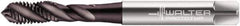 Walter-Prototyp - #6-32 UNC 3 Flute 2B Modified Bottoming Spiral Flute Tap - Powdered Metal, Hardlube Finish, 56mm OAL, Right Hand Flute, Right Hand Thread, Series EP2251302 - USA Tool & Supply