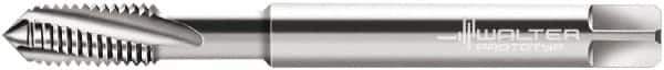 Walter-Prototyp - 1/4-20 UNC 3 Flute 2B Modified Bottoming Spiral Flute Tap - Powdered Metal, Bright Finish, 80mm OAL, Right Hand Flute, Right Hand Thread, Series 22416 - Exact Industrial Supply