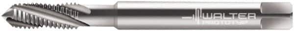 Walter-Prototyp - #6-32 UNC 3 Flute 3B Modified Bottoming Spiral Flute Tap - Powdered Metal, Bright Finish, 56mm OAL, Right Hand Flute, Right Hand Thread, Series 224104 - Exact Industrial Supply