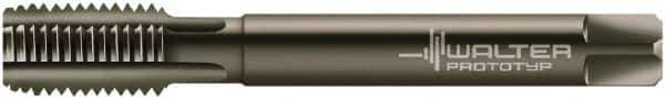 Walter-Prototyp - M12x1.00 Metric Fine 6HX 4 Flute Nitride/Oxide Finish Powdered Metal Straight Flute Machine Tap - Modified Bottoming, Right Hand Thread, 100mm OAL, 21mm Thread Length, Oversize - USA Tool & Supply