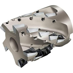 Walter - 12 Inserts, 63mm Cut Diam, 27mm Arbor Diam, 47mm Max Depth of Cut, Indexable Square-Shoulder Face Mill - 69mm High, AD.. 1807.. Insert Compatibility, Through Coolant, Series Xtra-tec - USA Tool & Supply