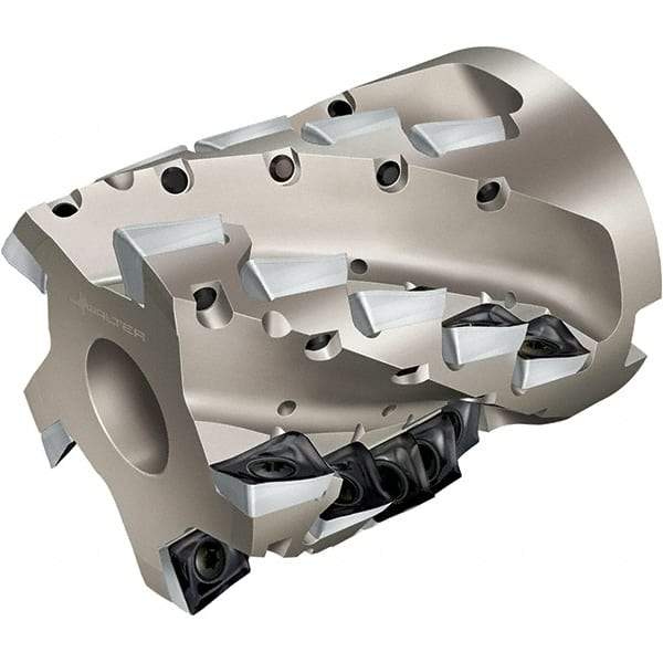 Walter - 25 Inserts, 80mm Cut Diam, 32mm Arbor Diam, 78mm Max Depth of Cut, Indexable Square-Shoulder Face Mill - 100mm High, AD.. 1807.. Insert Compatibility, Through Coolant, Series Xtra-tec - USA Tool & Supply