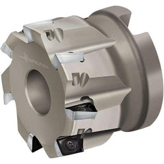 Walter - 7 Inserts, 63mm Cut Diam, 22mm Arbor Diam, 10mm Max Depth of Cut, Indexable Square-Shoulder Face Mill - 40mm High, AD.. 10T3.. Insert Compatibility, Through Coolant, Series Xtra-tec - USA Tool & Supply