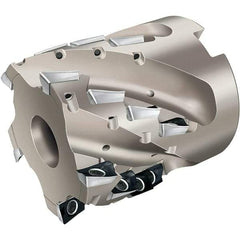 Walter - 9 Inserts, 40mm Cut Diam, 16mm Arbor Diam, 33mm Max Depth of Cut, Indexable Square-Shoulder Face Mill - 55mm High, AD.. 1204.. Insert Compatibility, Through Coolant, Series Xtra-tec - USA Tool & Supply