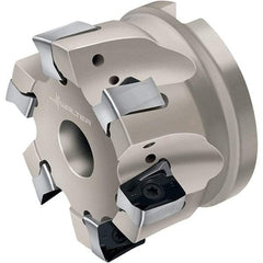 Walter - 8 Inserts, 100mm Cut Diam, 32mm Arbor Diam, 13mm Max Depth of Cut, Indexable Square-Shoulder Face Mill - LN.. 1307.. Insert Compatibility, Through Coolant, Series Xtra-tec - USA Tool & Supply