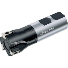 Walter - 40mm Cut Diam, 12mm Max Depth of Cut, 32mm Shank Diam, 110mm OAL, Indexable Square Shoulder End Mill - Multiple Insert Styles, Weldon Shank, 90° Lead Angle, Through Coolant, Series Blaxx - USA Tool & Supply