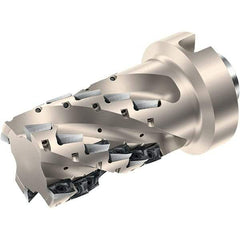 Walter - 80mm Cut Diam, 99mm Max Depth of Cut, 150mm OAL, Indexable Square Shoulder Helical End Mill - Multiple Insert Styles, NCT80 Modular Connection, 90° Lead Angle, Through Coolant, Series Xtra-tec - USA Tool & Supply