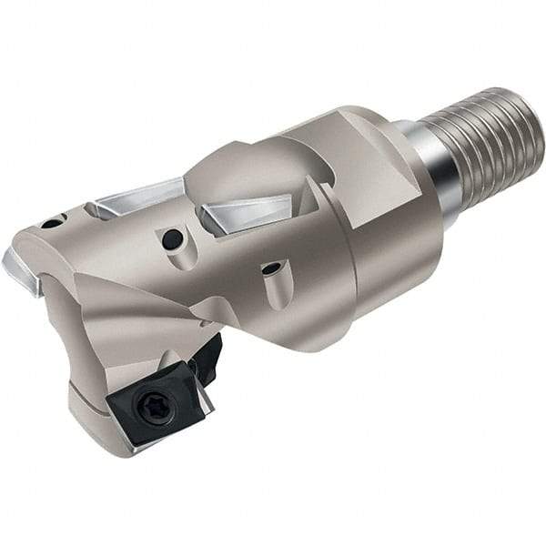 Walter - 25mm Cut Diam, 22mm Max Depth of Cut, Indexable Square Shoulder Helical End Mill - Multiple Insert Styles, T22 Modular Connection, 90° Lead Angle, Through Coolant - USA Tool & Supply