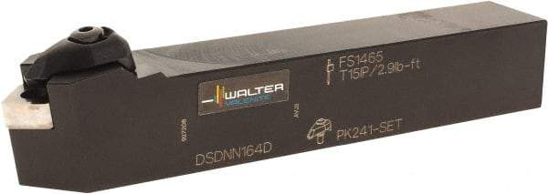 Walter - DSDN, Neutral Cut, 1" Shank Height x 1" Shank Width, Negative Rake Indexable Turning Toolholder - 6" OAL, SN..1204.., SN..43.. Insert Compatibility, Series Walter Turn - USA Tool & Supply