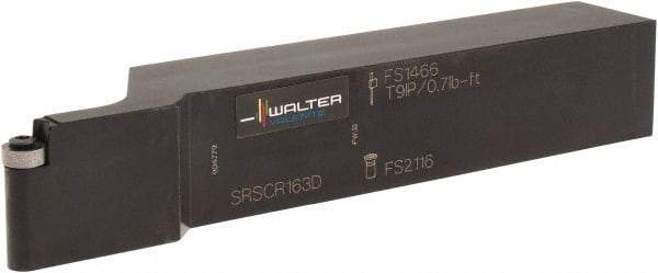 Walter - SRSC, Right Hand Cut, 1" Shank Height x 25.4mm Shank Width, Neutral Rake Indexable Turning Toolholder - 152.4mm OAL, RC.T 32.5.. Insert Compatibility, Series Walter Turn - USA Tool & Supply