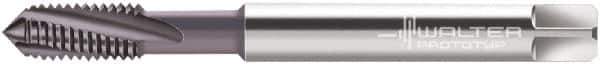 Walter-Prototyp - M6x0.75 Metric Fine 3 Flute 6HX Modified Bottoming Spiral Flute Tap - Powdered Metal, AlCrN Finish, 80mm OAL, Right Hand Flute, Right Hand Thread, Series 2141663 - USA Tool & Supply