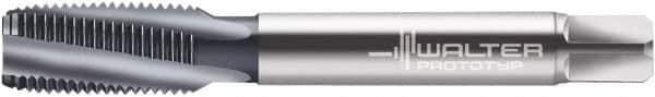 Walter-Prototyp - 1-8 UNC 5 Flute 3B Modified Bottoming Spiral Flute Tap - Powdered Metal, TiCN Finish, 5-1/8" OAL, Right Hand Flute, Right Hand Thread, Series A2245876 - USA Tool & Supply