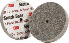 3M - 2" Diam, 3/4" Face Width, 1/4" Center Hole, Medium Grade, Ceramic Deburring Wheel - Unitized, Hard Density 6 Grade - USA Tool & Supply