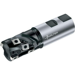 Walter - 40.01mm Cut Diam, 40.01mm Max Depth of Cut, 40.01mm Shank Diam, 124.99mm OAL, Indexable Square Shoulder Helical End Mill - LN.U0904..R Inserts, Weldon Shank, 90° Lead Angle, Through Coolant, Series F5038 - USA Tool & Supply