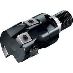 Walter - 32mm Cut Diam, 32mm Max Depth of Cut, 78.99mm OAL, Indexable Square Shoulder Helical End Mill - LN.U0904..R Inserts, T28 Modular Connection, 90° Lead Angle, Through Coolant, Series F5038 - USA Tool & Supply