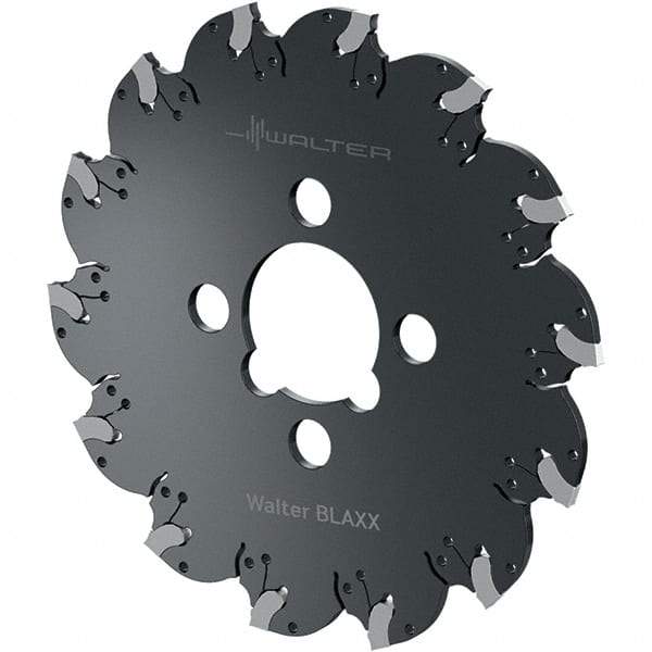 Walter - Arbor Hole Connection, 0.1181" Cutting Width, 0.7874" Depth of Cut, 80mm Cutter Diam, 0.6299" Hole Diam, 6 Tooth Indexable Slotting Cutter - F5055.B Toolholder, SX-3E Insert, Right Hand Cutting Direction - USA Tool & Supply