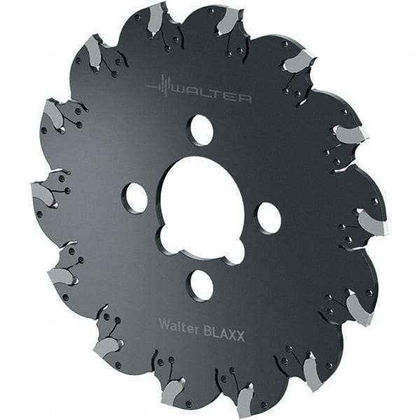Walter - Arbor Hole Connection, 0.0787" Cutting Width, 0.5906" Depth of Cut, 63mm Cutter Diam, 0.6299" Hole Diam, 5 Tooth Indexable Slotting Cutter - F5055.B Toolholder, SX-2E Insert, Right Hand Cutting Direction - USA Tool & Supply