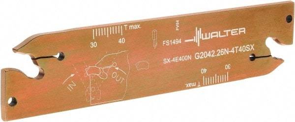 Walter - 1.0236" Blade Height, 5.9055" OAL, Neutral Cut, Double End Indexable Cut-Off Blade - 40mm Max Depth of Cut, G2042 N Blade - USA Tool & Supply