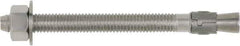 Powers Fasteners - 7/8" Diam, 7/8" Drill, 8" OAL, 2-3/4" Min Embedment Wedge Expansion Concrete Anchor - 304 Stainless Steel, Hex Head, Hex Drive, 4-3/4" Thread Length - USA Tool & Supply