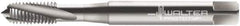 Walter-Prototyp - 3/8-16 UNC 3 Flute 3B Modified Bottoming Spiral Flute Tap - Cobalt, Bright Finish, 100mm OAL, Right Hand Flute, Right Hand Thread, Series 22400 - Exact Industrial Supply