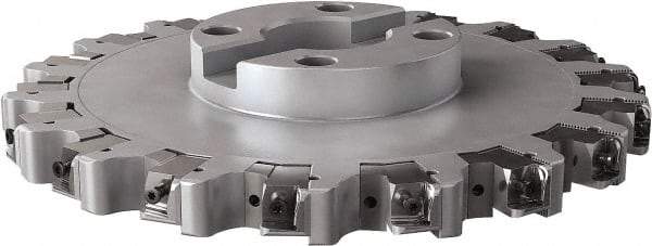 Seco - Shell Mount Connection, 0.63" Cutting Width, 3.4" Depth of Cut, 304.8mm Cutter Diam, 2-1/2" Hole Diam, 18 Tooth Indexable Slotting Cutter - R335.25 Toolholder, LNHQ 1707, XNHQ 1707 Insert, Left Hand Cutting Direction - USA Tool & Supply