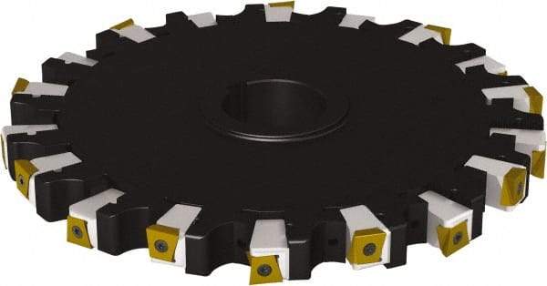 Seco - Arbor Hole Connection, 1.02" Cutting Width, 3.41" Depth of Cut, 254mm Cutter Diam, 2" Hole Diam, 7 Tooth Indexable Slotting Cutter - 335.25 Toolholder, LNHQ 1707, XNHQ 1707 Insert, Neutral Cutting Direction - USA Tool & Supply
