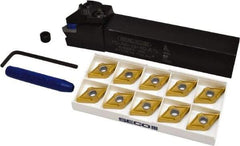 Seco - 11 Piece, DNMP Insert Style, PDJNR-16-4DJETL Toolholder Style, Indexable Turning Set - 1 Toolholder Included - USA Tool & Supply
