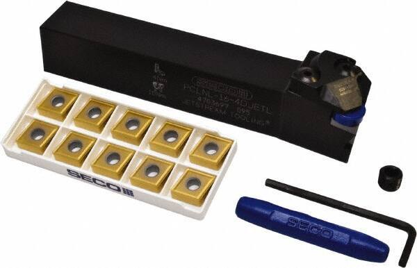 Seco - 11 Piece, CNMG Insert Style, PCLNL-16-4DJETL Toolholder Style, Indexable Turning Set - 1 Toolholder Included - USA Tool & Supply