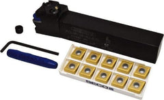 Seco - 11 Piece, CNMG Insert Style, PCLNR-16-4DJETL Toolholder Style, Indexable Turning Set - 1 Toolholder Included - USA Tool & Supply